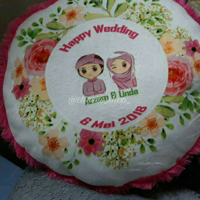 Bantal Bulat Custom - Bulu Rasfur / Bantal Printing / Bantal Foto / Bantal Kado / Kado Unik