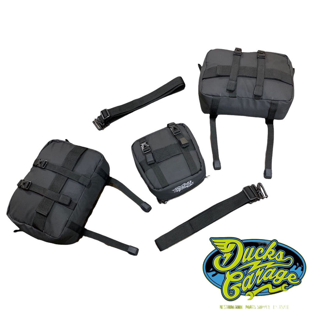 Paket Side Bag Kit Tas Kantong Wadah Samping Belakang Honda Win By Ducks Garage