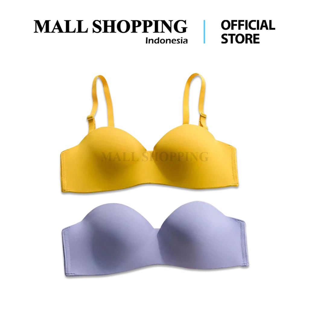 (COD) Bra Sexy Push Up Bra Nirkabel Sexy Bra Simple Busa Warna Solid Hanya Bra MALL SHOPPING