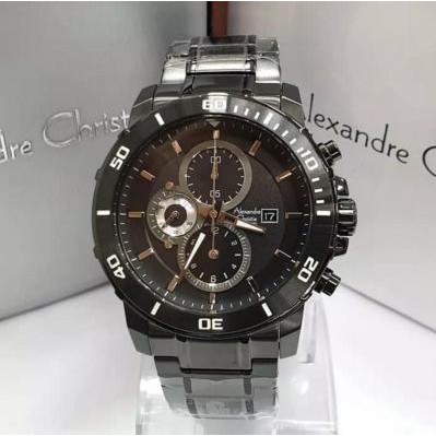 Jam Tangan Cowok Alexandre Christie Original AC 6473 MC FULL BLACK