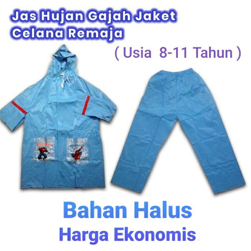 Setelan Jas Hujan Anak Remaja Gajendra Elephant Brand  - Jas Hujan Anak SD usia 8 9 10 11 12