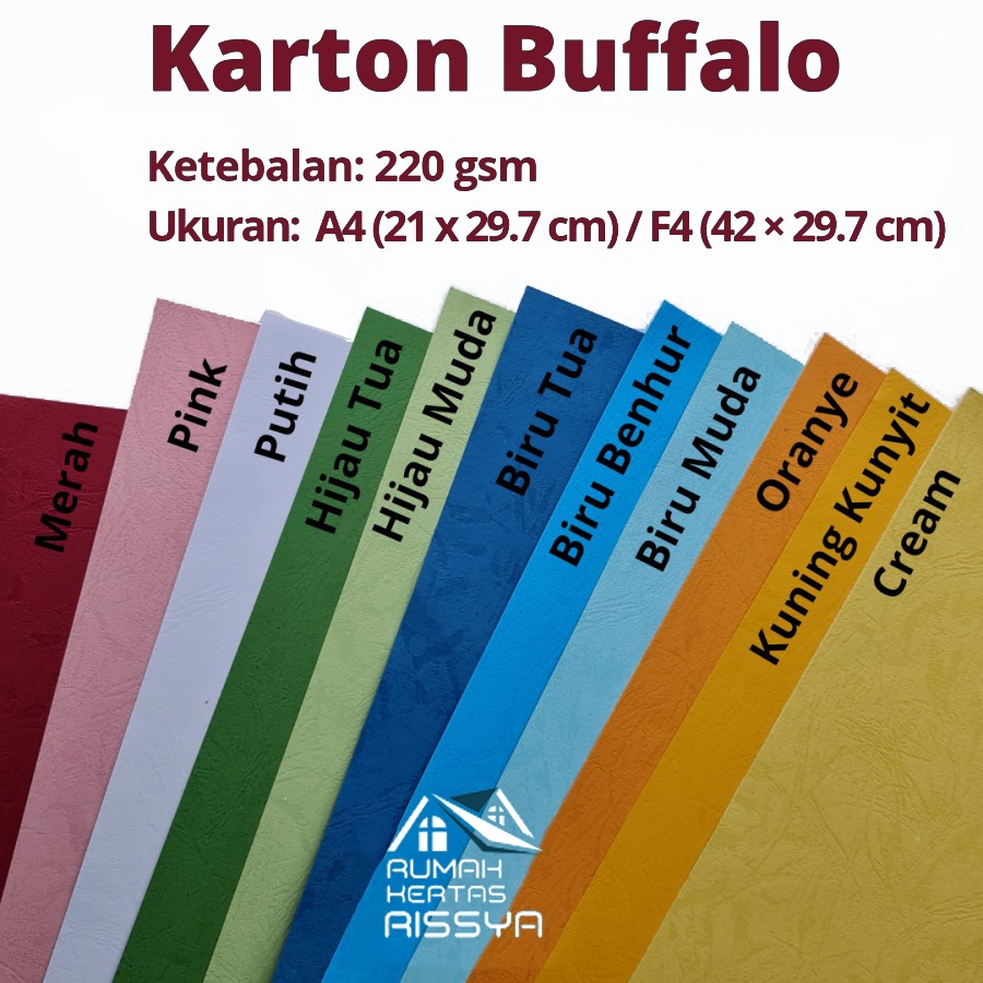 

Kertas karton buffalo tebal ukuran A4/F4 220gsm - A4