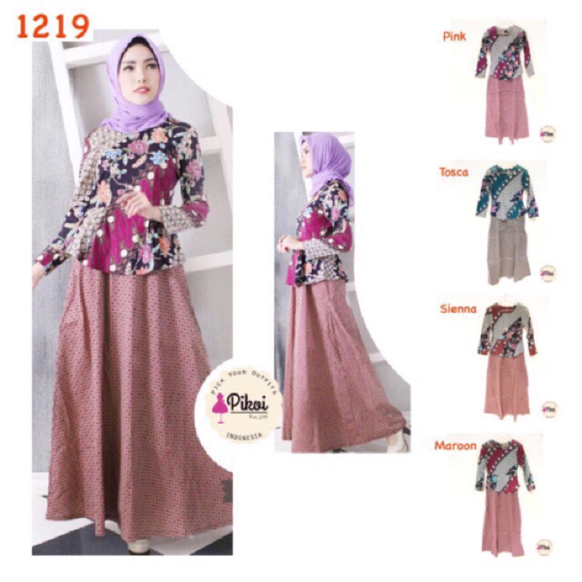 Gamis batik murah / terusan batik murah / dress batik murah / gamis katun cantik / gamis hijab /1785