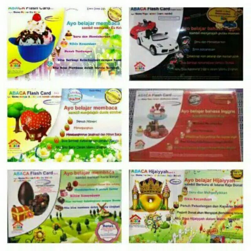 

paket abaca flash card 5 pcs
