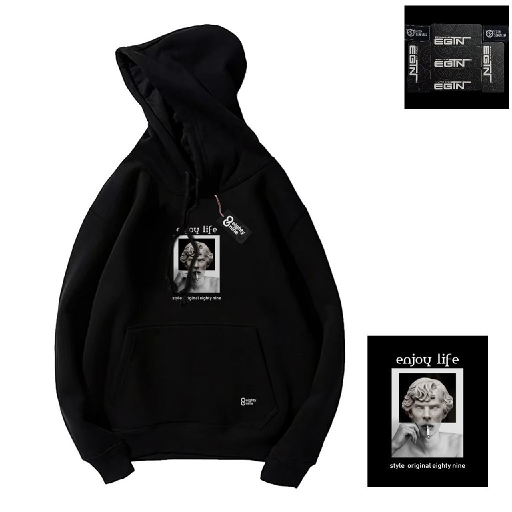 HOODIE HITAM/SWETER BANDUNG/SWEATER EIGHTY NINE/HOODIE EIGHTY NINE