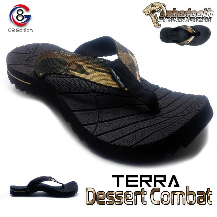 Sandal Jepit Gunung Sabertooth Terra Dessert Combat Black