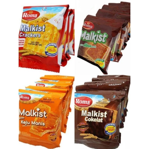 

Roma Malkist Tabur Gula, Coklat, Keju, Abon( isi 10 pcs @27gr )