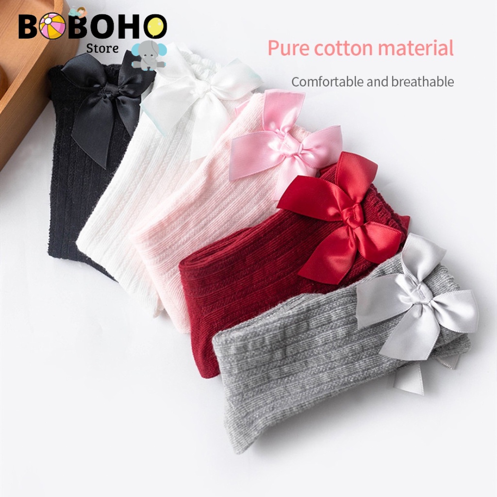 BOBOHO - KAOS KAKI PANJANG ANAK BAYI CEWEK ANTI SLIP / KAUS KAKI ANAK BAYI PEREMPUAN / BABY SOCKS