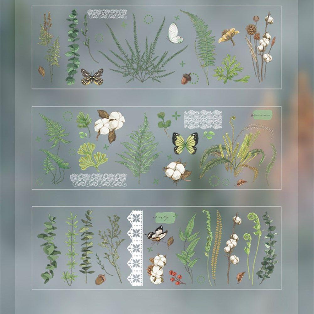 Solighter 3pcs Stiker Hias Alat Tulis DIY Floral Bunga Vintage Diary