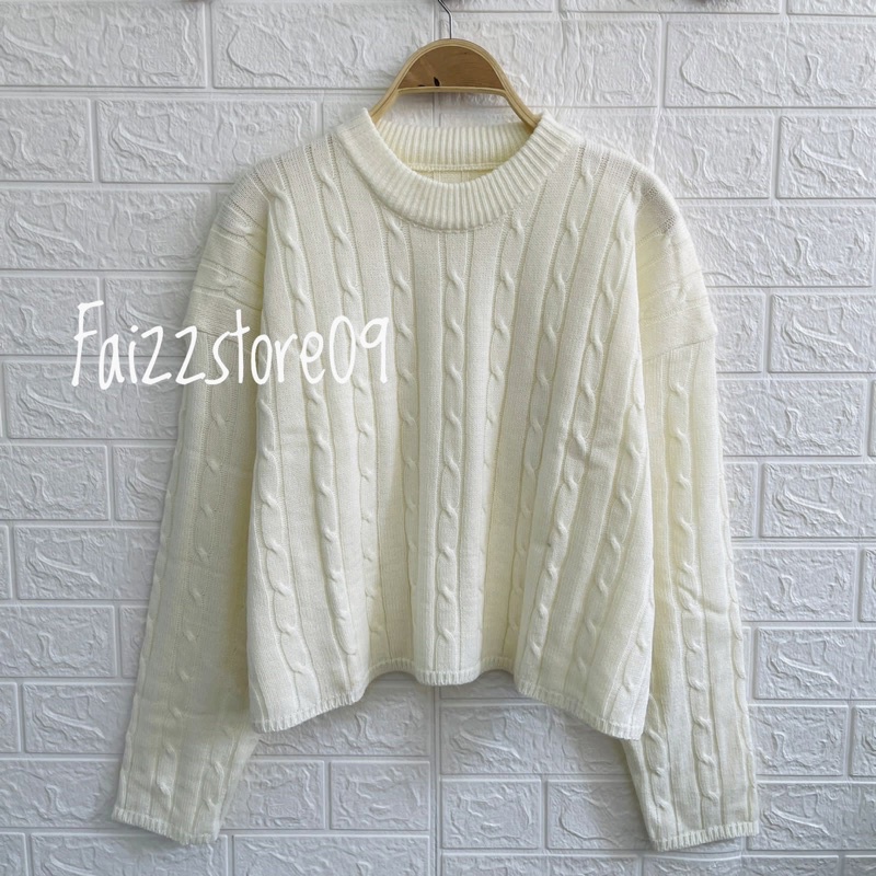 ANNISA COLAR SWEATER RAJUT CROP CABLE FULL