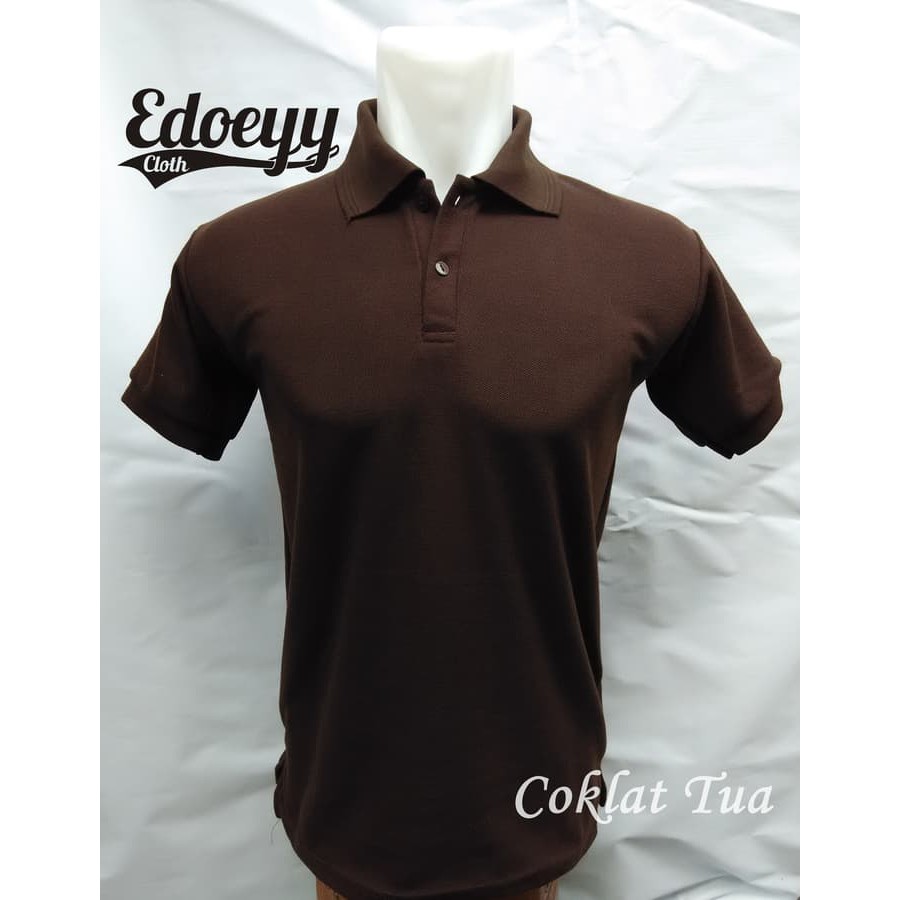 Polo Shirt Coklat / Baju Kaos Kerah / T-shirt- Berkerah- Cowok- Pria