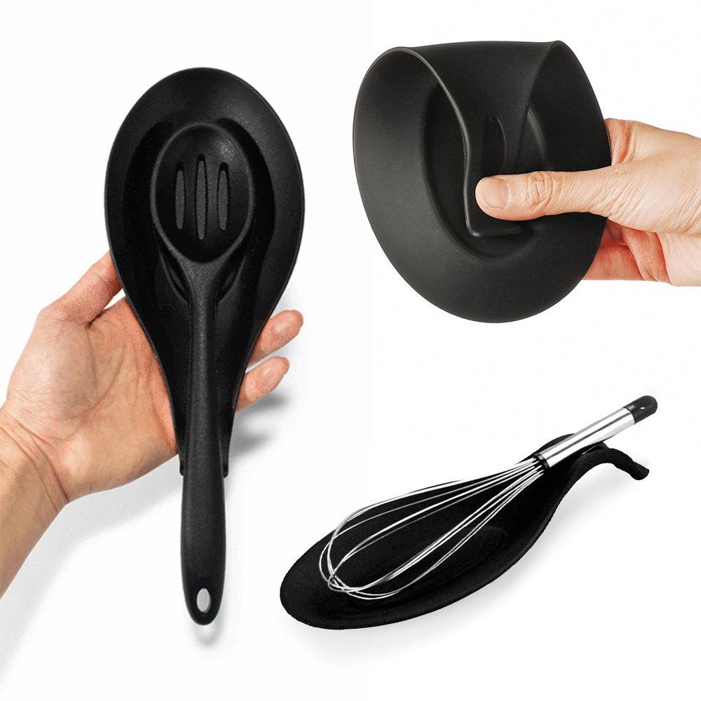 Chookyy Rak Sendok Penyimpanan Peralatan Masak Aksesoris Dapur Sendok Bracket Stand Kompor Organizer Tempat Piring Spoon Rest