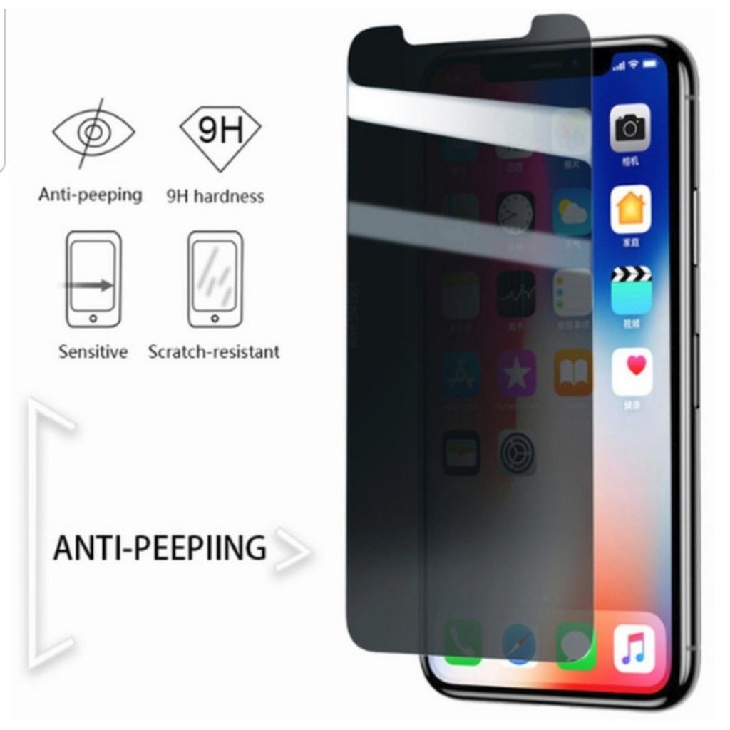 Spy Glass Iphone 5 5s 6 6G 6s 6Se 6s+ 7 7+ 8 8+ X Xs Xr Xs Max Tempered Glass Anti Spy Tg