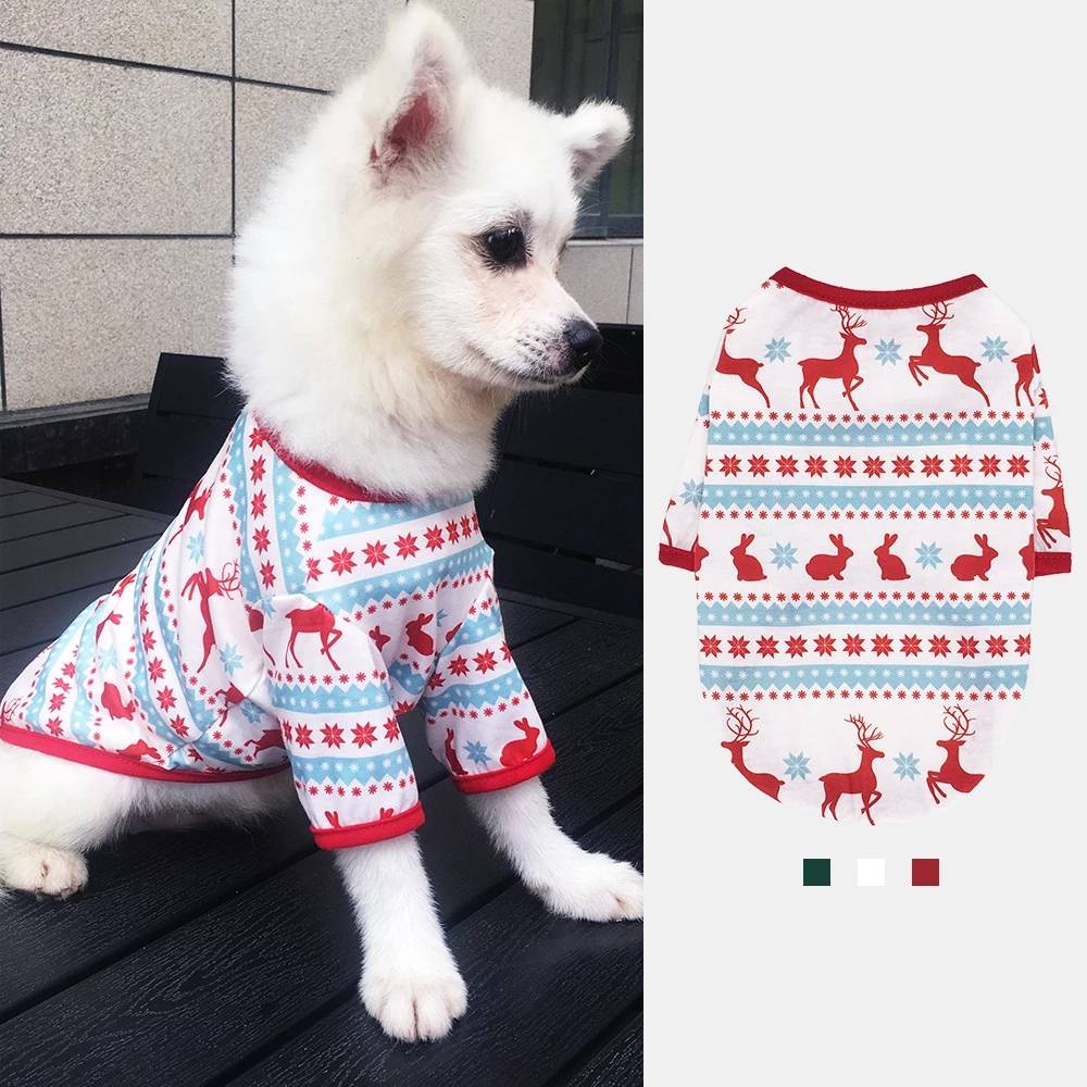 Sweater Pullover Tema Natal Untuk Anjing / Kucing