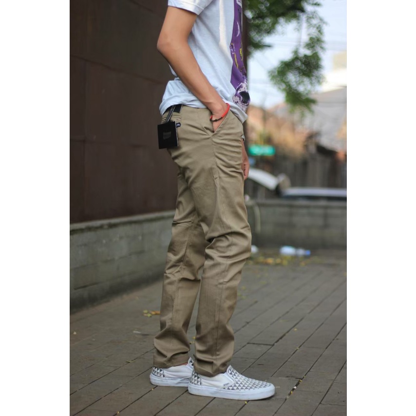 CELANA CHINO Panjang pria Slimfit KERJAHARIAN Santai Casual Formal Hitam Abu Cream Mocca Hijau Army Size 33- 38