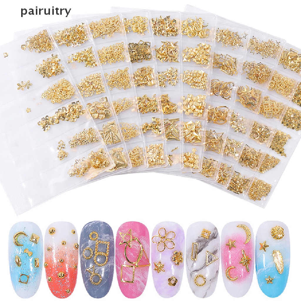 Prt Stiker Rivet Metal Hollow Untuk Dekorasi Nail Art DIY PRT