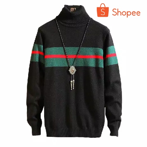 Sweater Rajut Pria | Turtle neck stripe