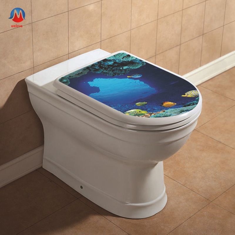 Flash Sale New Pattern Toilet Lid Sticker Sea World Flower Waterproof Toilet Seat Cover Stickers Bathroom Decor Shopee Indonesia