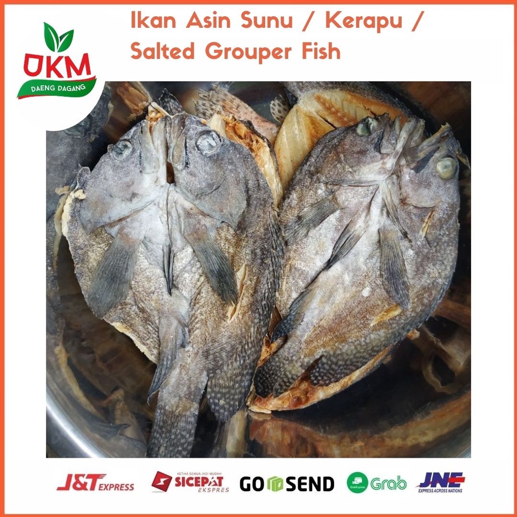 

Ikan Asin Sunu Karapu Khas Makasaar 1 kg Saunteed Salted Grouper Fish