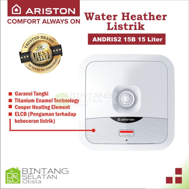 WATER HEATER ARISTON/ PEMANAS AIR LISTRIK ARISTON ANDRIS 2B 15 LITER