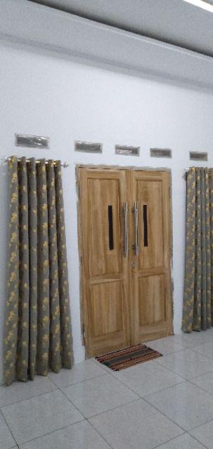 Gorden Jendela Blackout Print Emas Coklat 12 Semockring Silver 6 Gelembung Jende Pintu