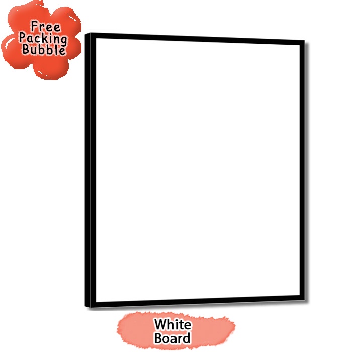 

White Board Melamin / Papan Tulis Putih Ukuran 80x100 cm