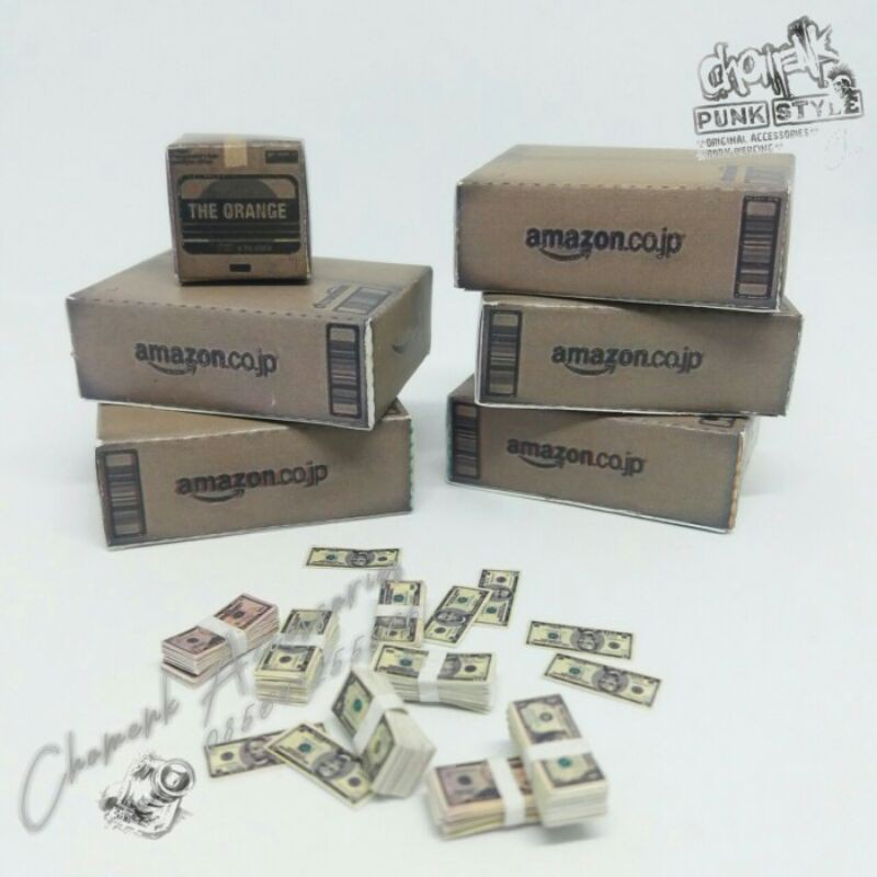 Diorama-miniatur Box Amazon skala 1:12