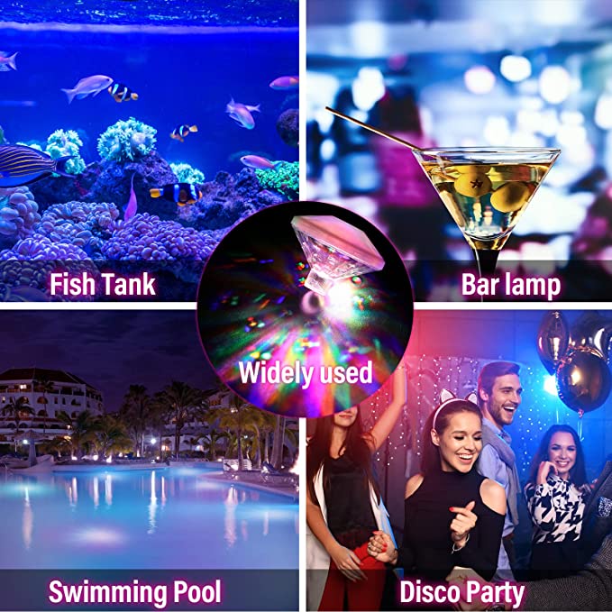 Floating Underwater Light RGB Submersible Battery Powered LED Disco Light Glow Show Swimming Pool Party Spa Baby Bath Light