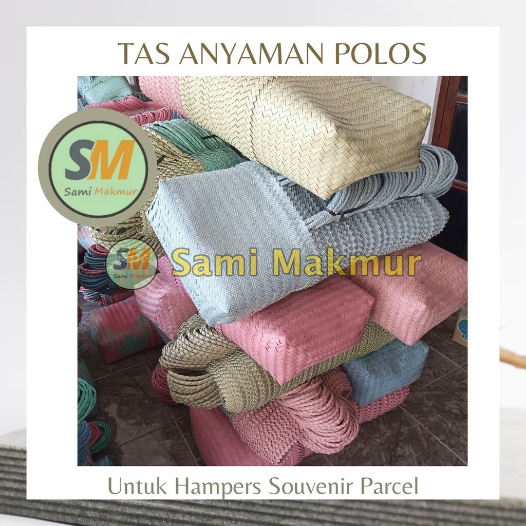 Tas Anyam POLOS Untuk Hampers Parcel Souvenir Hadiah Keranjang Anyaman Plastik Hantaran Berkat