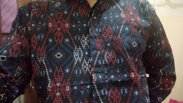Sanvanina Kemeja Batik Songket Salju Lengan Panjang Pria | Harlem Tosca Songket E-1503