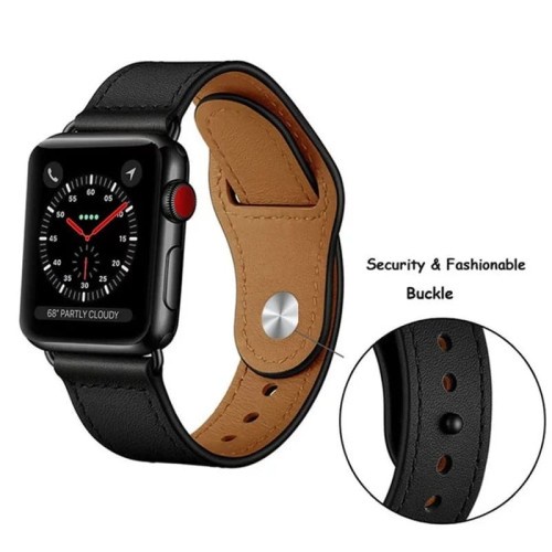 Strap Apple Watch Genuine Leather Kulit Series 1/2/3/4/5/SE/6/7/8/ultra