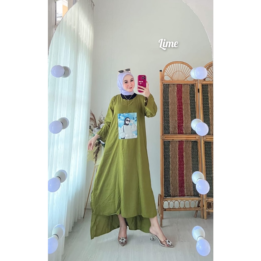 Gamis Print Sablon Viral Bahan Rayon