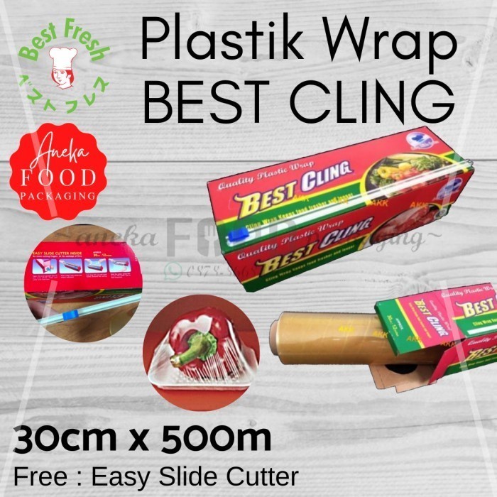 Plastik wrap 30x500 m BEST CLING makanan jumbo+slide cutter Original