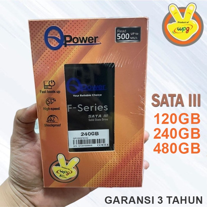 SSD QPOWER 2.5&quot; SATA ( 120GB / 240GB / 480GB ) - Garansi 3 Tahun