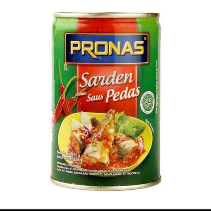 

SARDEN KALENG PRONAS 155 GR SAUS TOMAT PEDAS SARDINES TOMATO CHILLI SAUCE