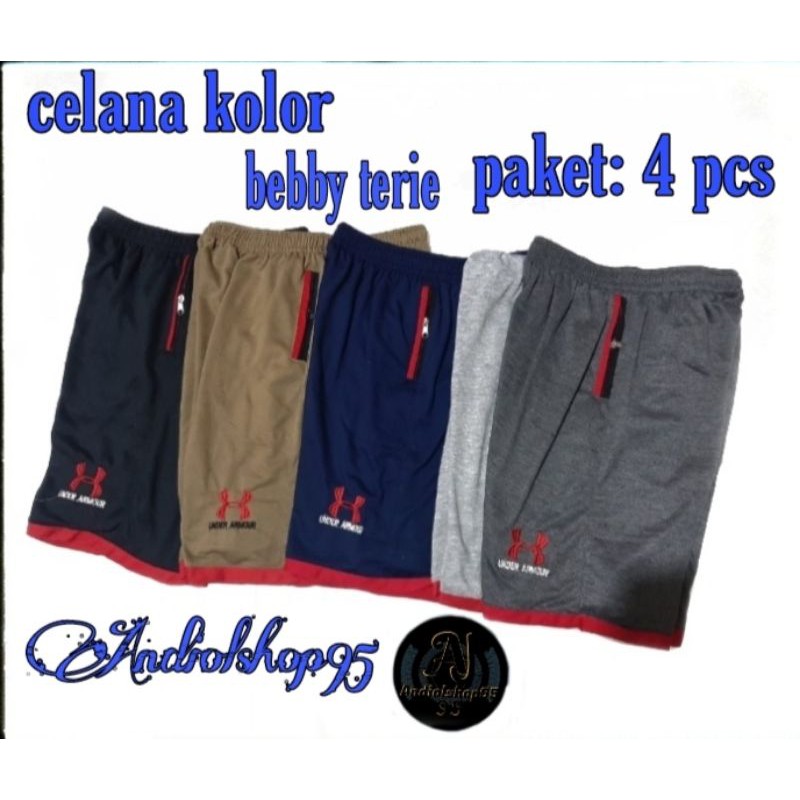 paket 4 pcs // celana pendek kolor // bahan baby terry