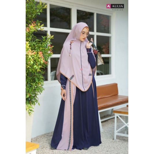 GAMIS AULIA TERBARU QAMEELA NAVY LAVENDER
