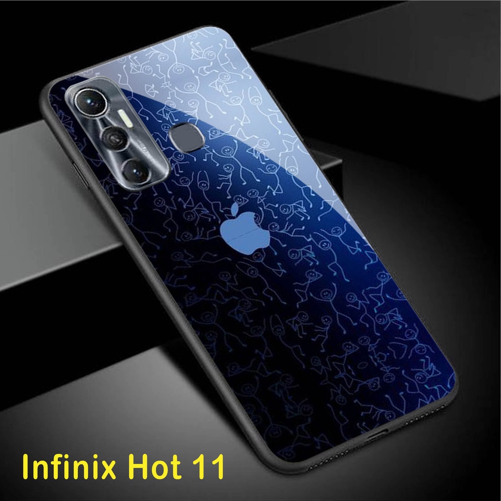 Softcase Glass Kaca Infinix Hot 11 - Casing Hp Infinix Hot 11 - Case Hp Infinix Hot 11 [H01]