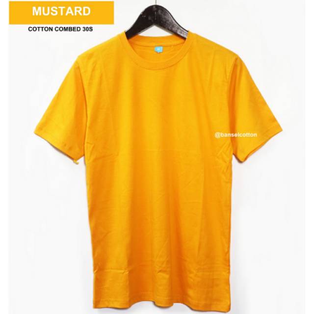  Kaos  Polos  Unisex Yellow Mustard Cotton Combed 30s 