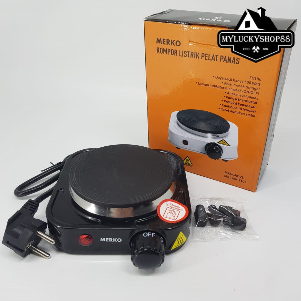 Kompor Listrik Mini Electric Hot Plate Plat Panas 500W Merko Mangrove