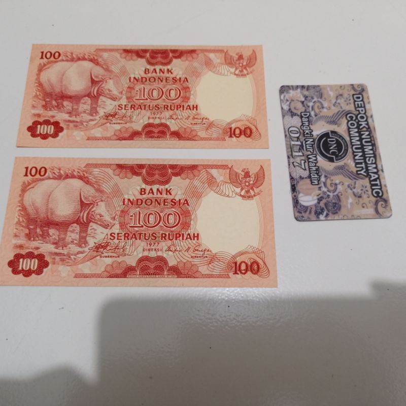 uang mahar 100 rupiah badak full gress