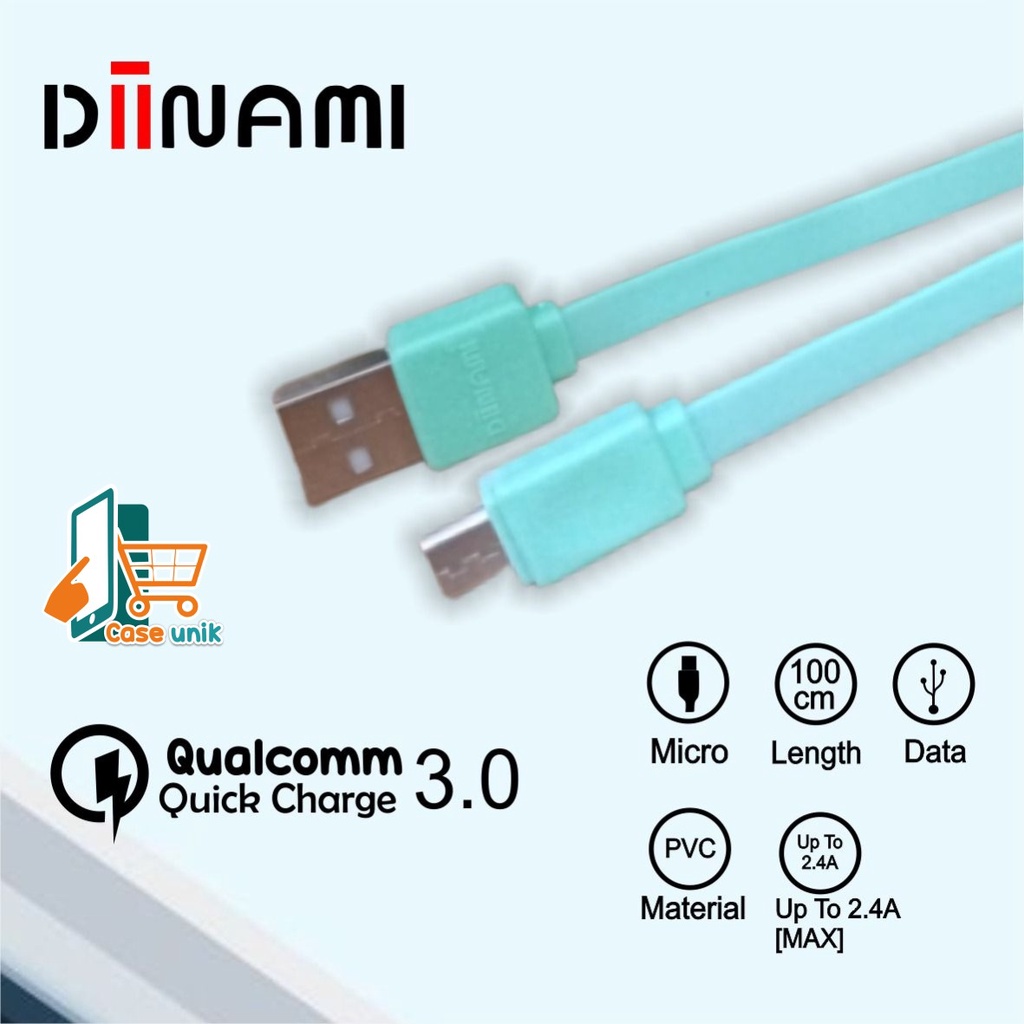 BM027 Kabel data pipih gepeng charger diinami 2.4A Micro iPhone tipe c usb fastcharging CS3477