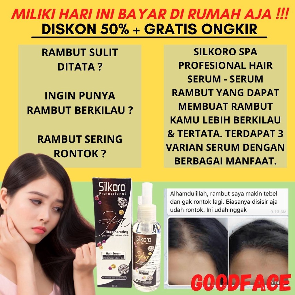 SERUM RAMBUT KERING - PERAWATAN RAMBUT - SILKORO PROFESSIONAL SPA HAIR SERUM 125ML - VITAMIN RAMBUT SILKORO SPA