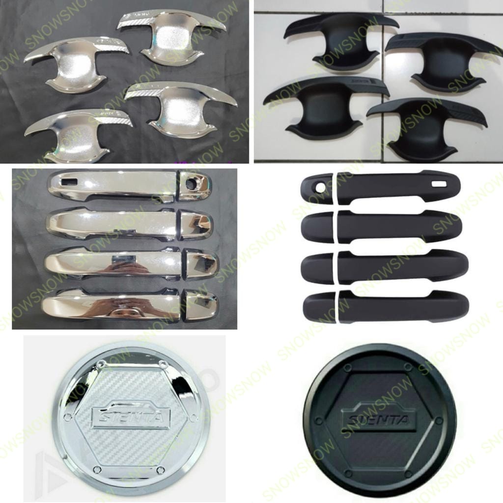 Paket Outer Handle Tank Cover Toyota Sienta Hitam Chrome