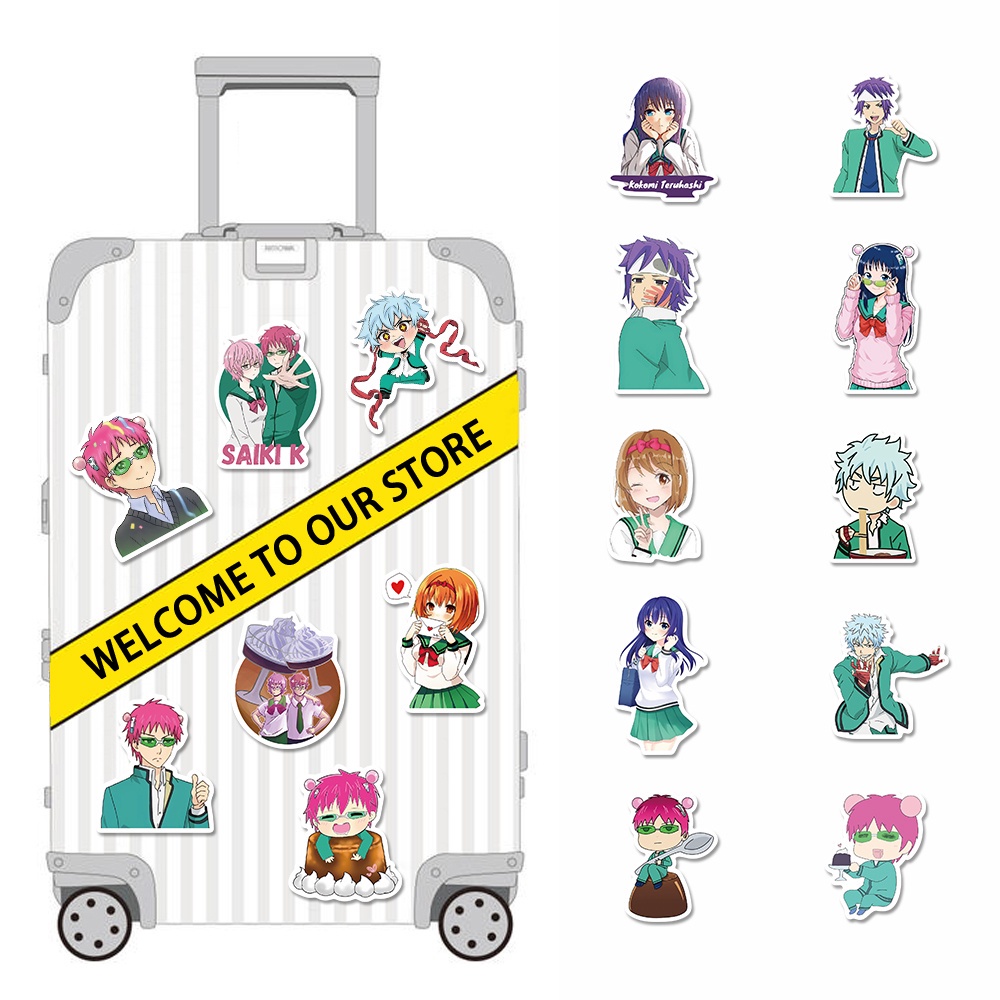 50pcs Stiker Kartun Anime Jepang Saiki K Anti Air Untuk Laptop