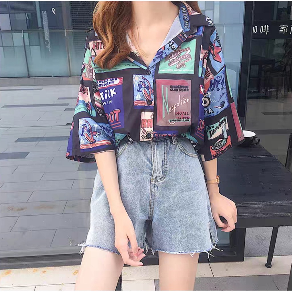 Kemeja Retro Wanita Hip Hop Longgar Shopee Indonesia Kemeja Retro Wanita Hip Hop Longgar Shopee Indonesia