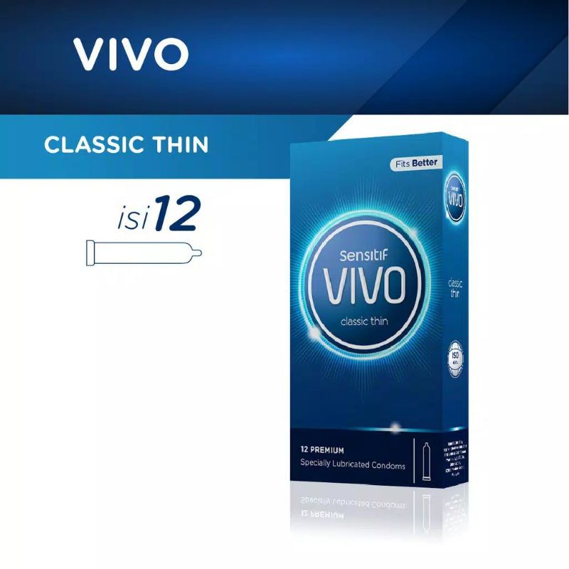 VIVO isi 12 Ultra Super Classic Thin Extra Sensation Kondom Premium