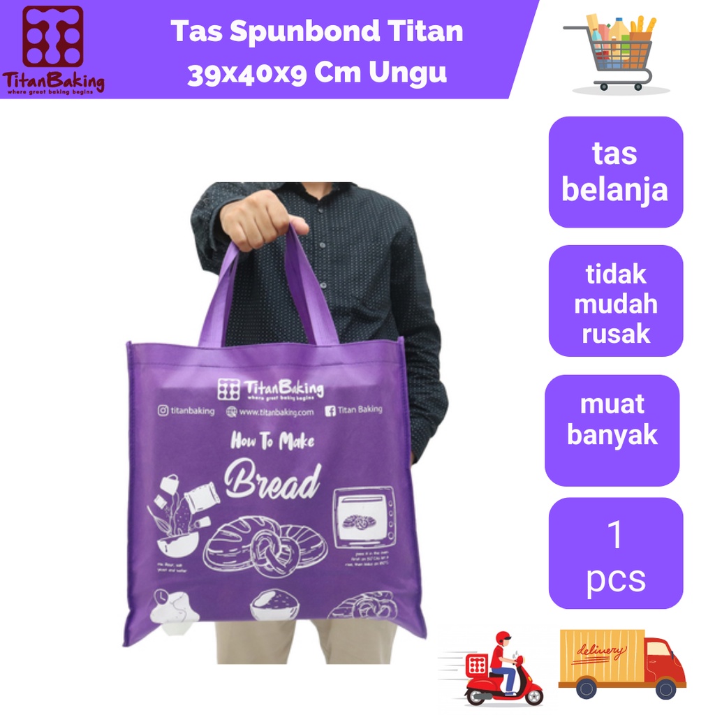 

Tas Spunbond Titan 39X40X9 cm Ungu