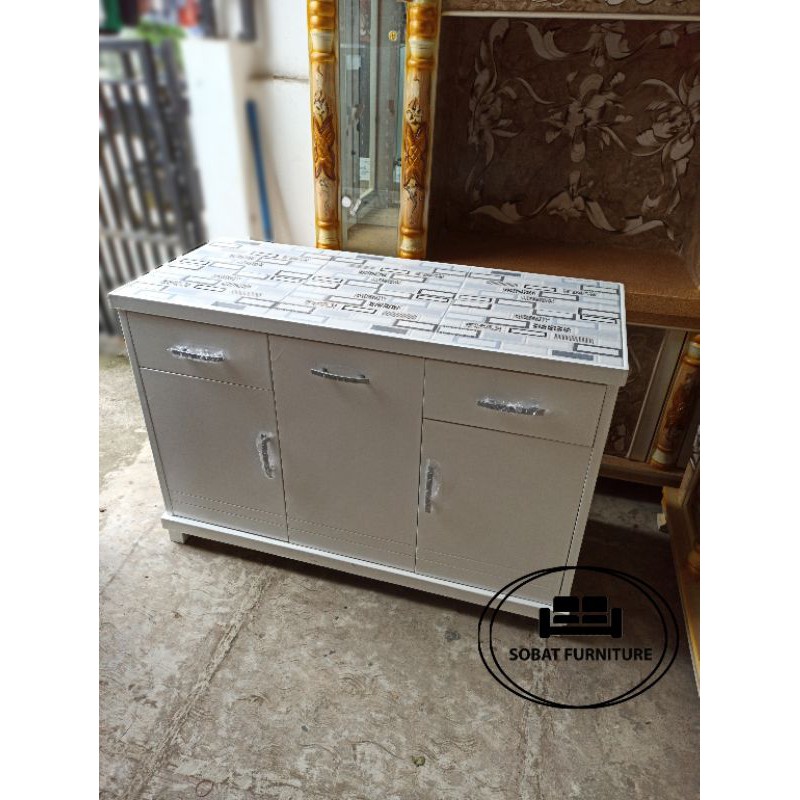 Meja Dapur 3 Pintu Laci Rel Model Kitchen Set