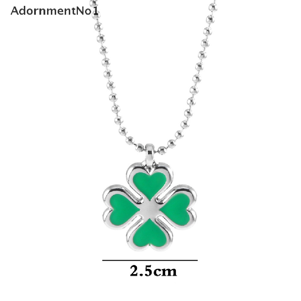 (AdornmentNo1) Kalung Rantai Dengan Liontin Daun Clover Untuk Wanita